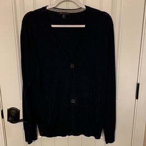 Medium Dark Blue GAP Cardigan (Extra Fine Merino Wool)